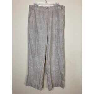 St. John Sport Linen Pants Womens 14 Fashion Fit Wide Leg Beach Flaw Lagenlook